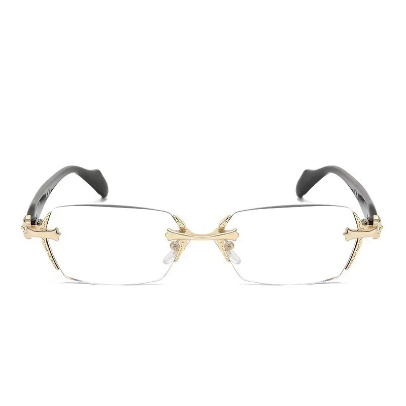 Rahmenlose Brille für Damen und Herren, Anti-Strahlung, photochrome Mode-Legierung, Übergangsbrille – Detail 4