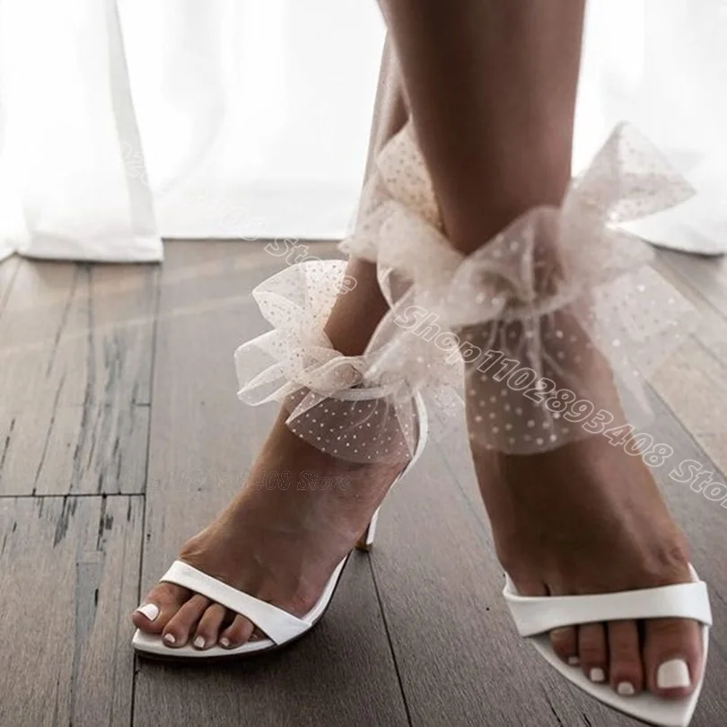 Sandales à Talons Aiguilles en Dentelle Abricot pour Femme, Design Doux, Robe de Soirée, 2024