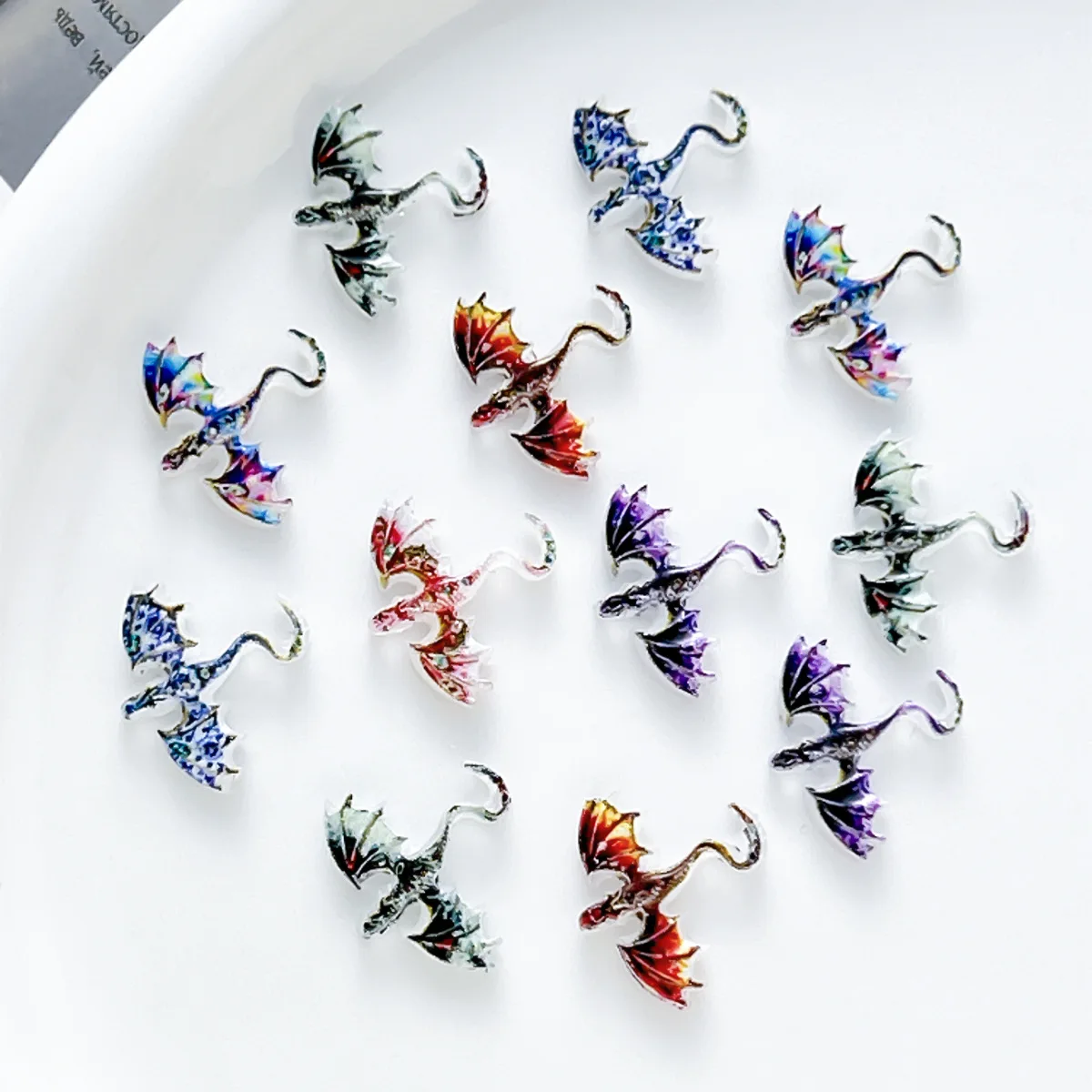20PCS 3D Acrylic Nail Art Dragon Charm Parts For Nails Decoration Desin Accessories Manicure Decor Material Supplies Beauty Tool