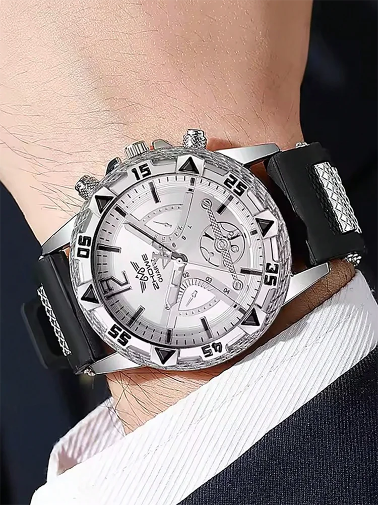 ساعة يد كوارتز بسوار سيليكون كاجوال للرجال (الصندوق غير متضمن) #5