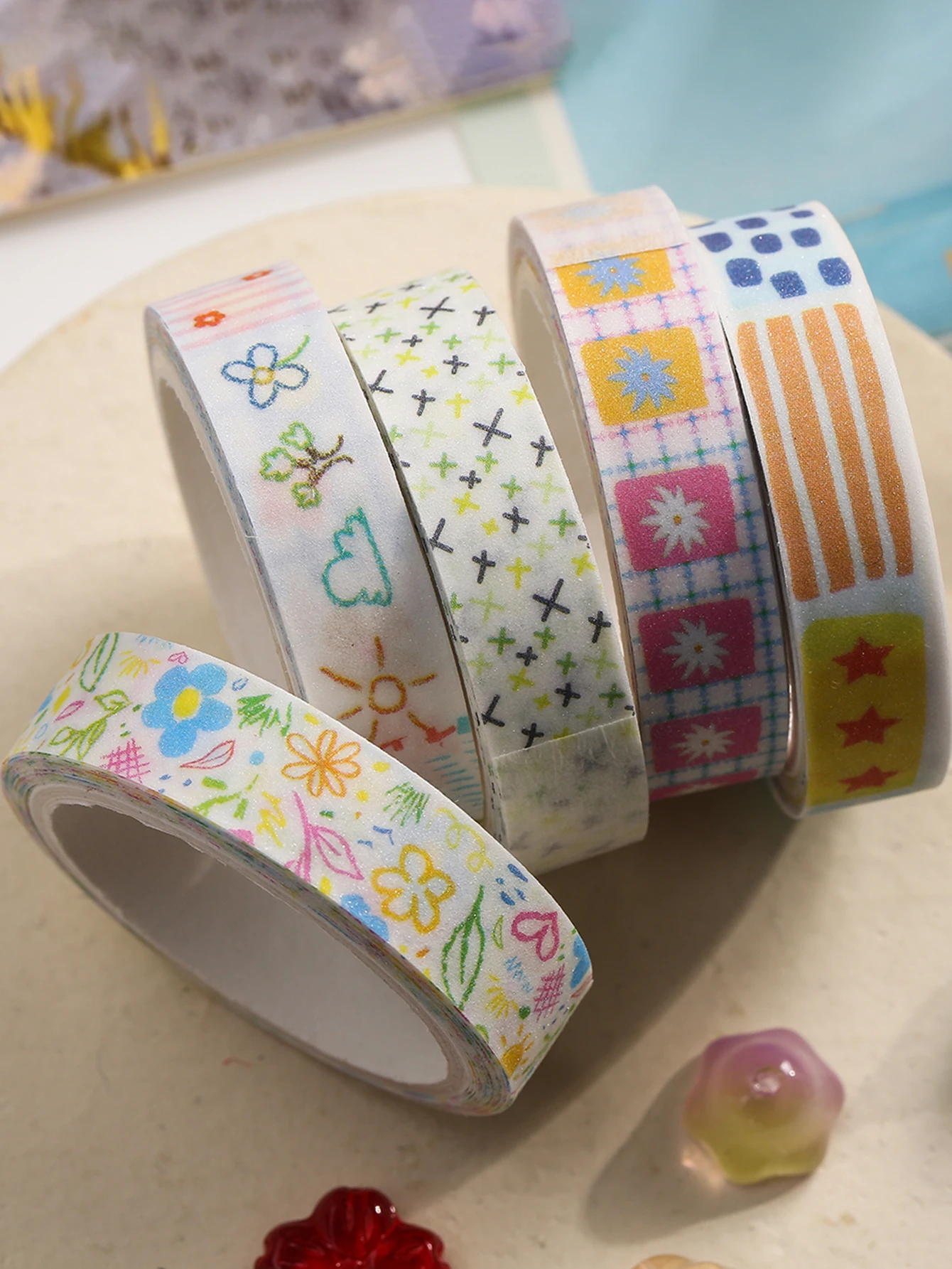 5-teiliges süßes Washi-Tape-Set im japanischen Stil, handgefertigt, DIY-Scrapbooking, Geschenkbox für die Feiertage, Scrap-Dekoration, Schulbedarf – Detail 11