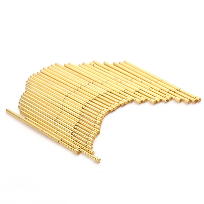 100PCS/bag Gold-plated PA100-H2 Nine Claw Plum Blossom Head Test Pin Outer Diameter 1.36mm Total Length 33.35mm Spring Probe