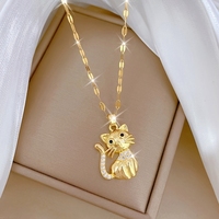 Classic Cat Charm Necklace For Womens New Clavicle Chain Party Animal Themed Jewelry Gifts