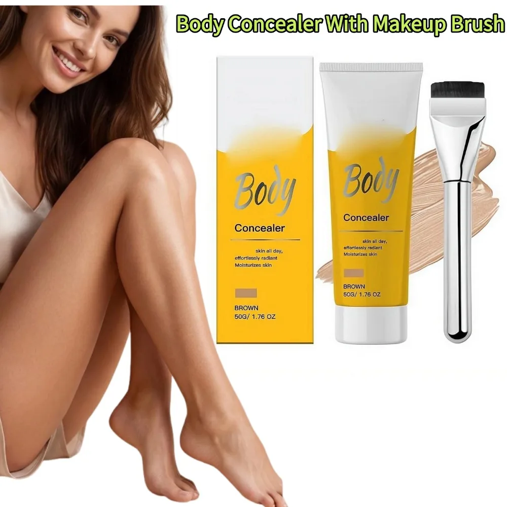 Deeply Hydrating Body Concealer With Makeup BrushFull Coverage Tattoo CoverUp Nourishing Cream Cover Scars Spots Cosmetics Tool