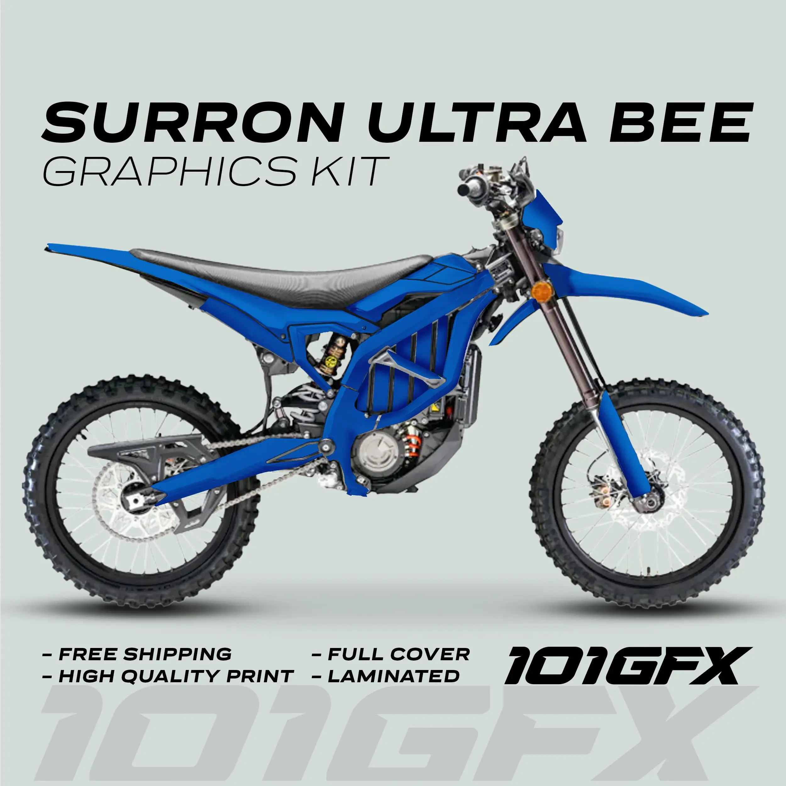 Graphics Kit SOLID COLOR BLUE Decals Stickers Laminated eBike  Decals Wrap Protection Mono Color For Surron Ultra Bee