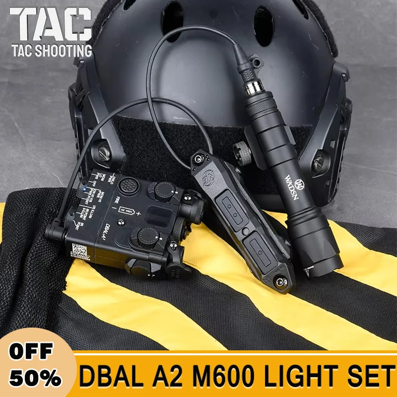 

Tacitcal DBAL A2 Red Green Dot Laser Surefir M300 M600 Flashlight With Dual Function Switch Set Hunting Airsoft LED Weapon Light