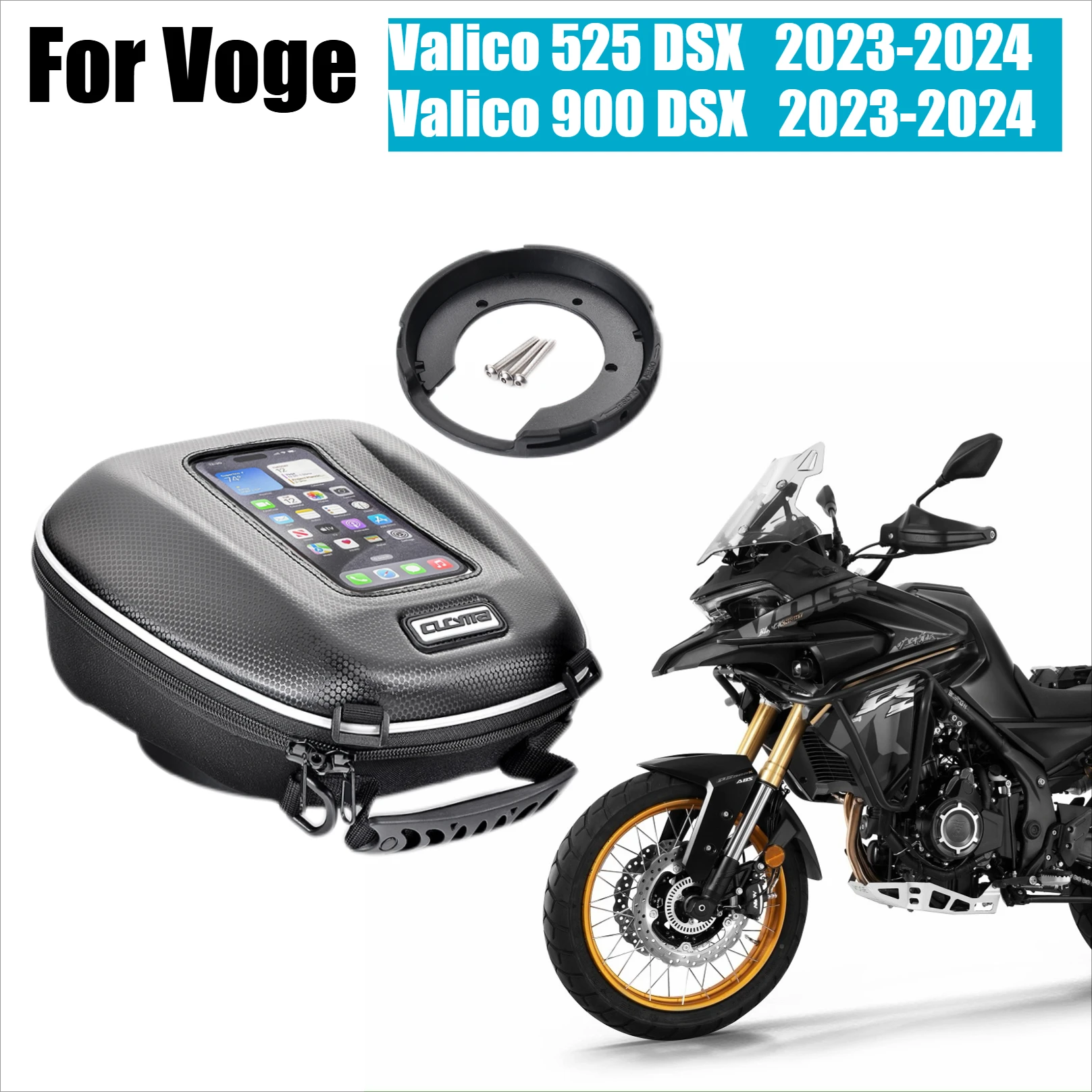 For VOGE Valico 525 DSX 900 DSX 525DSX 900DSX Motorcycle Tank Bag Flange Luggage Quick Lock Bags Ring Backpack Waterproof