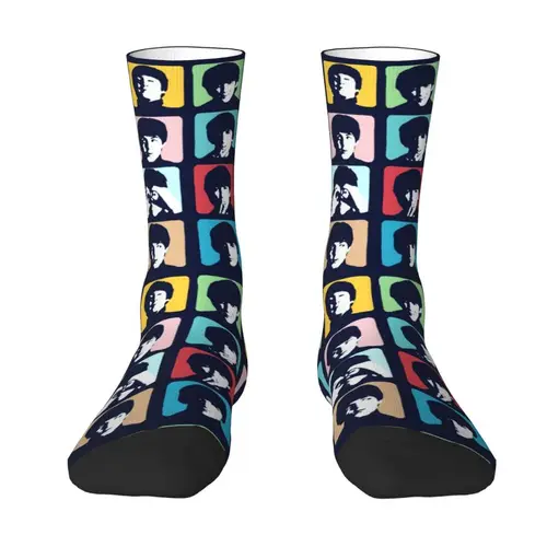Imagen 1 del producto Calcetines con estampado divertido de Heavy Metal Rock The Beatle para hombres y mujeres, calcetines elásticos de verano Otoño Invierno