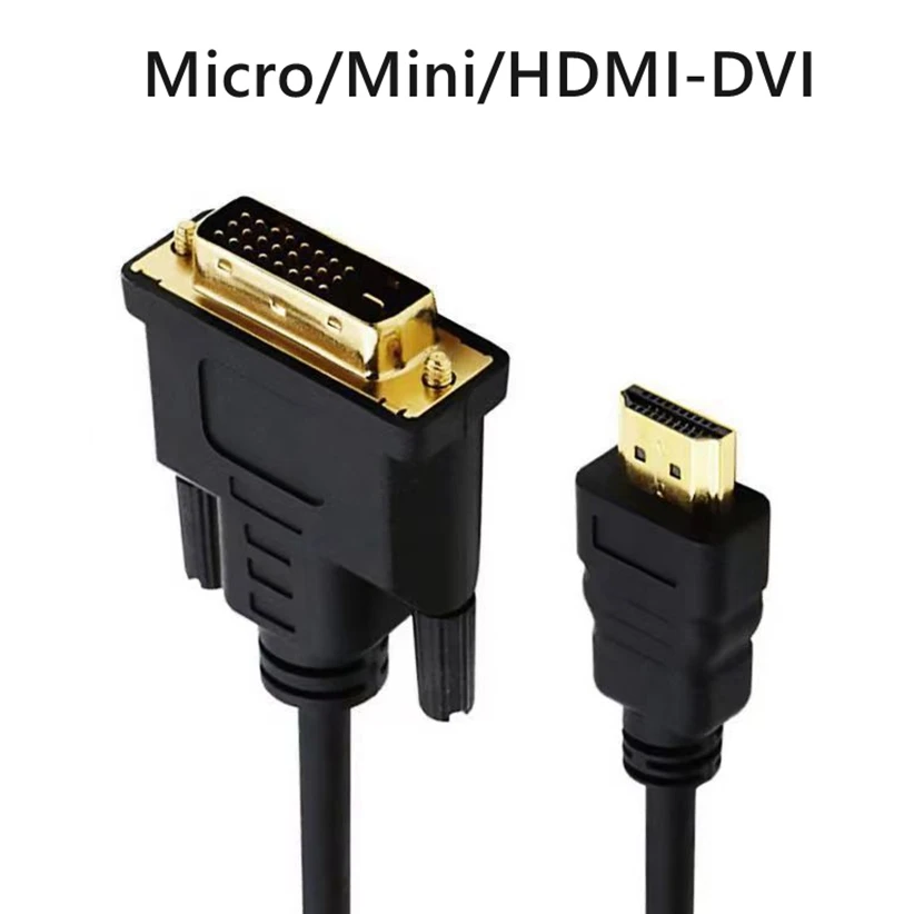 Mini HDMI Micro Compatible con DVI 24 + 1 conexión pública Mini HDMI a DVI Cable de conexión de alta definición para LCD DVD HDMI XBOX