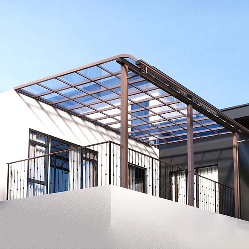 Premium Luxury Aluminum Awning Heavy Duty Polycarbonate Roof Waterproof Sunshade Canopy for Villa Balcony Garden Outdoor Use