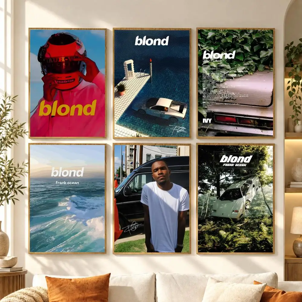 Frank O-Ocean Singer Poster Stickers Mural Painting Self-Adhesive Wall Art Decals for Bedroom Living Room Home Decor Gift