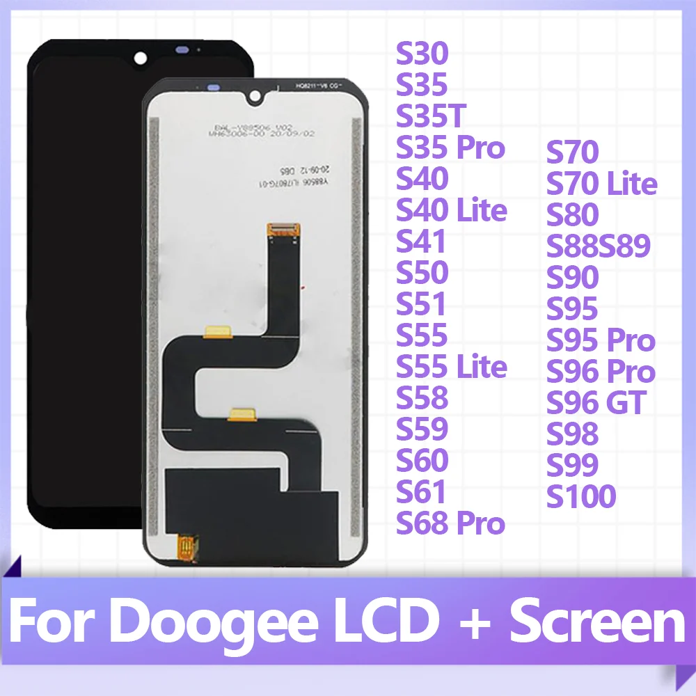 Display LCD e conjunto digitalizador de tela sensível ao toque, substituição para DOOGEE S30, S40PRO, S55, S55, S80, S88, S86, S95, S98, S99, S100