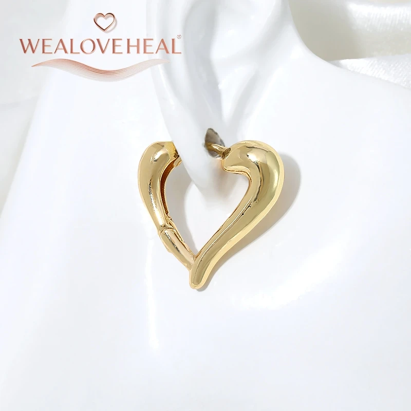 18K vergoldete Messing-Herz-Huggie-Ohrringe für Damen, minimalistischer Luxus, Liebes-Creolen, modischer Alltagsschmuck, Valentinstag- und Geburtstagsgeschenk – Detail 20