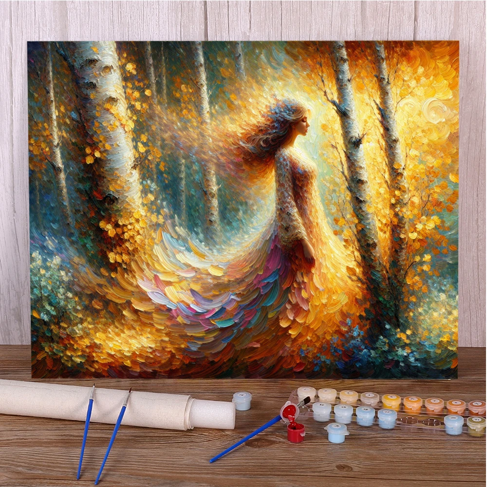 Scenery Women Art Coloring By Numbers Painting Set Oil Paints 50*70 Boards By Numbers Wall Decoration For Adults Handiwork