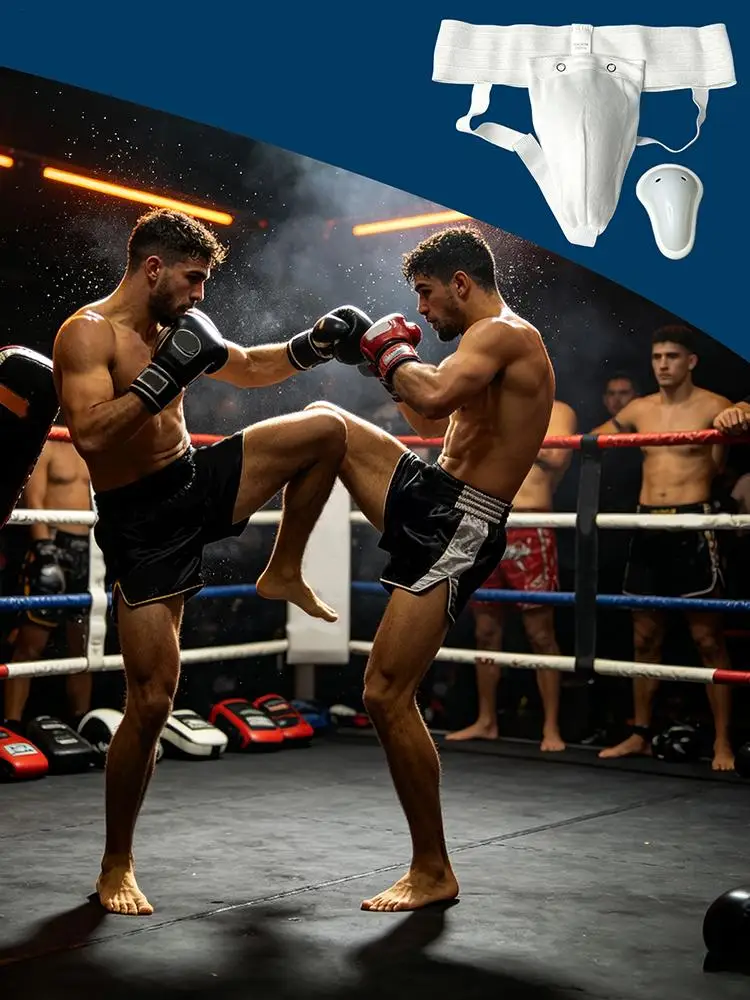 Groin Protector Boxing Elastic Breathable Protector With Removable Pad Boxing Body Guard For Football Sports Training Safety view 2