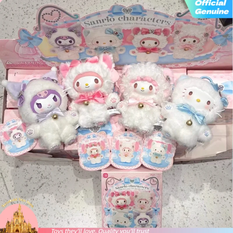 

Authentic Sanrio Twinkle Meow Meow Group Series Blind Box Vinyl Plush Pendant Cute Dolls Mystery Box Figure Toys Birthday Gifts