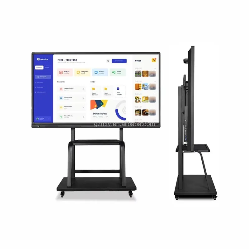 

Multi Touch Screen Glare Mobile Stand Lcd Digital Interactive Smart Board 55 65 75 Inches Interactive Flat Panel