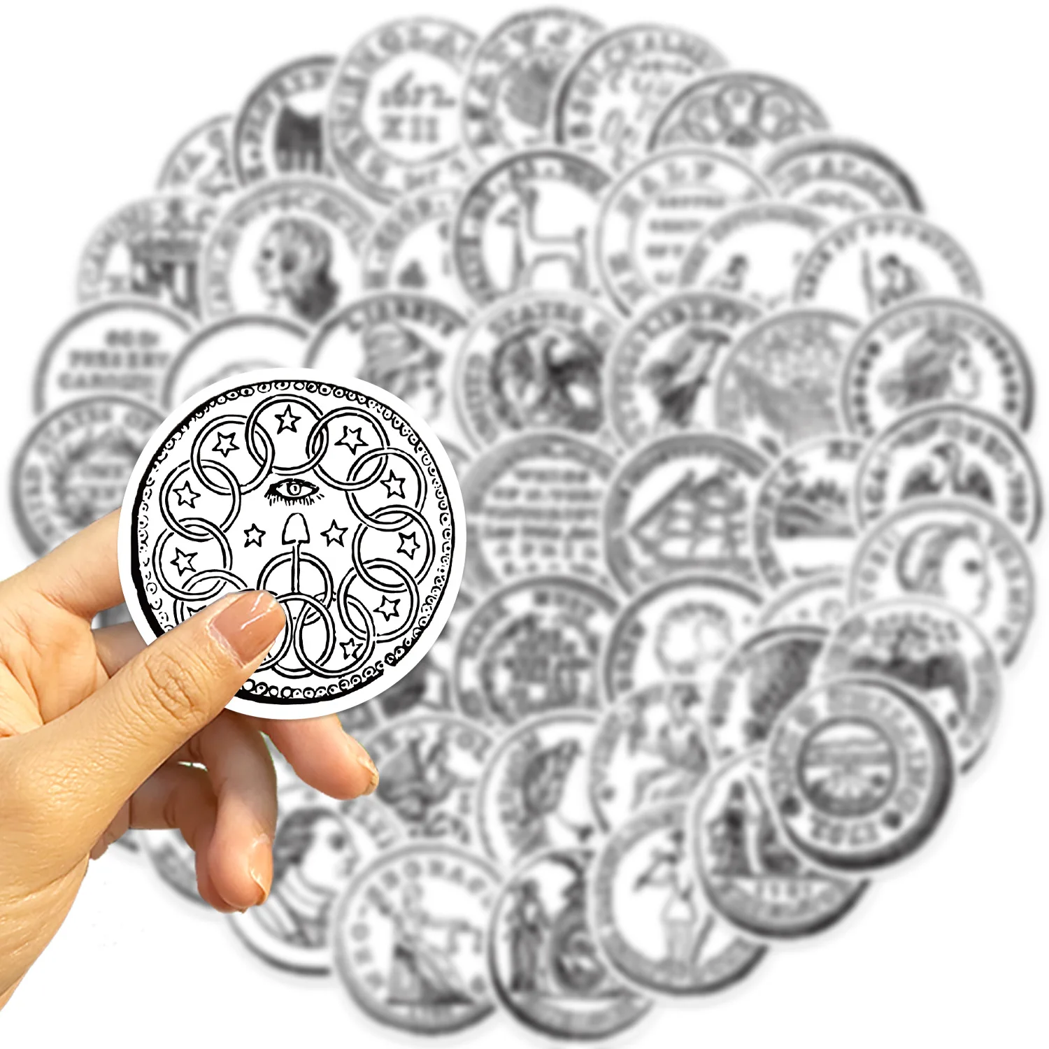 10/50 قطعة عملات الرجعية الكرتون الكتابة على الجدران ملصقات DIY بها بنفسك الهاتف الغيتار المحمول دفتر حقيبة كوب ملصق مضاد للمياه لعبة أطفال #3