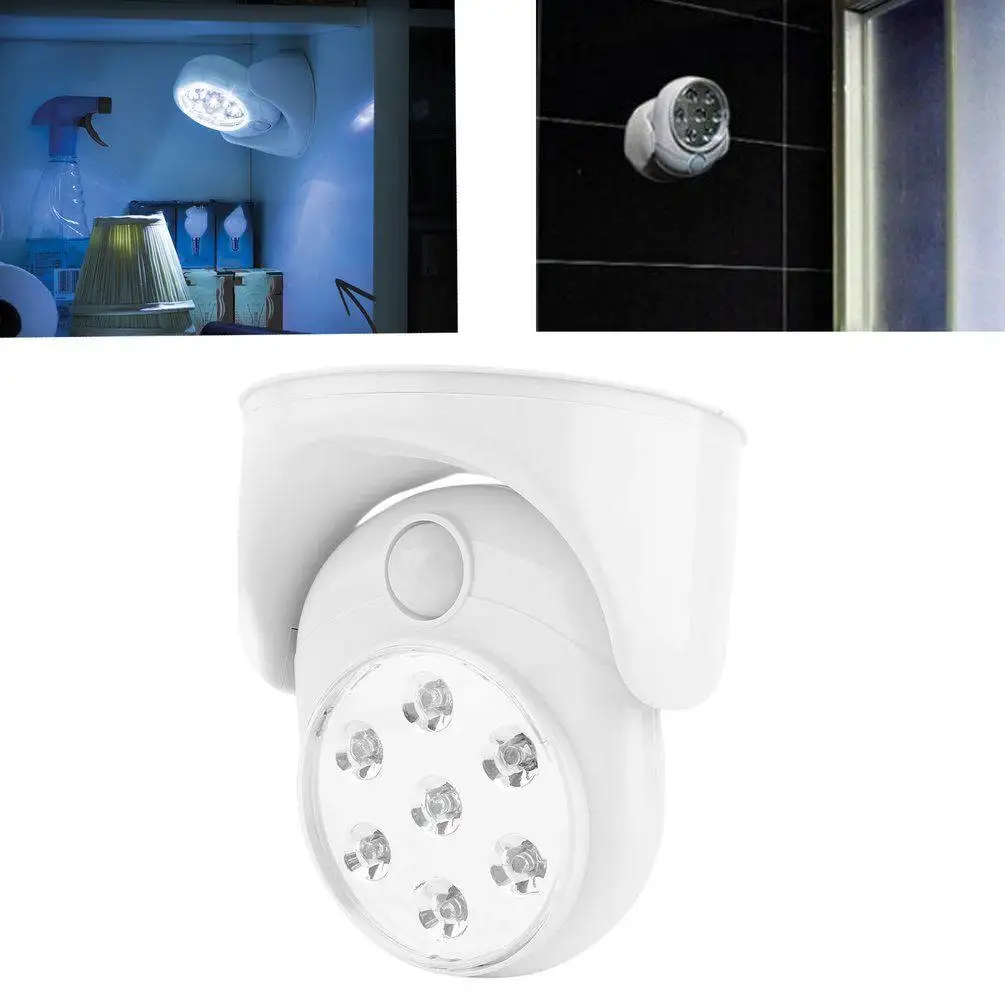 LED Cordless Motion Sensor Night Light Degree Rotation Wireless Porch Light Eye Protection Indoor Outdoor