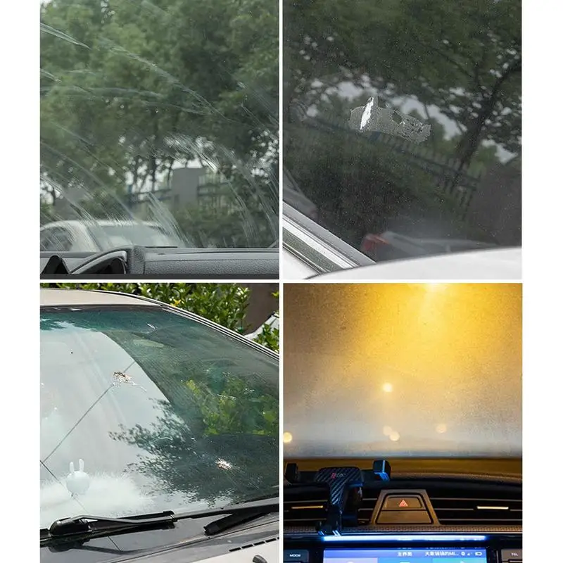 For Refer To Description  Glass Oil Remover For Car Window Oil Film Remover With Sponges Glass Cleaner Anti-Rain Fog Deep