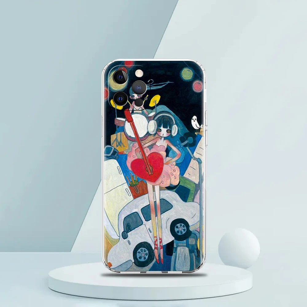 Aya Takano-funda de teléfono para iPhone, carcasa de TPU suave y transparente para iPhone 16, 15, 14, 13, 12 Pro Max, 11 Pro Max, 7, 8 Plus, XS, XR