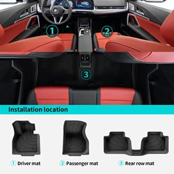 for 2023-2026 BMW X1 (EU version only) TPE 3D Car Floor Mats Trunk/Backrest Pad Odorless Accessories Only Fit Left Hand Driver