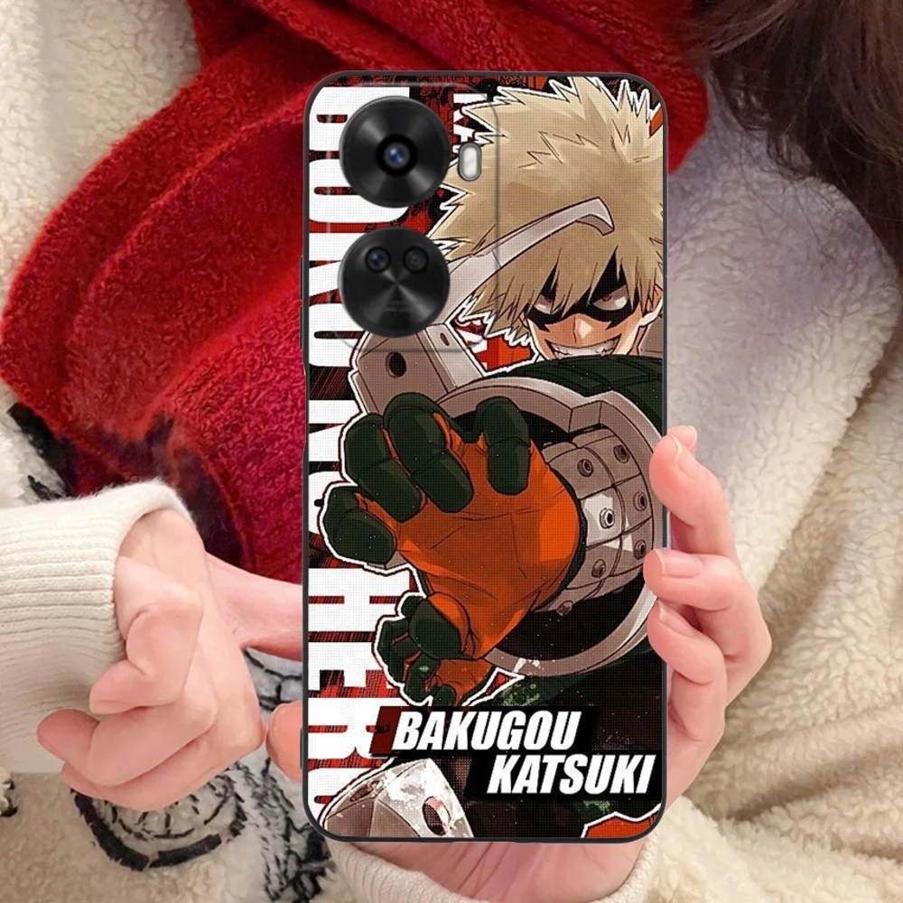 Hero Katsuki Bakugo Cell Phone Case for Huawei Nova 12 11 10 9 8 7 Pro SE 5G Black Soft Phone Cover Shell