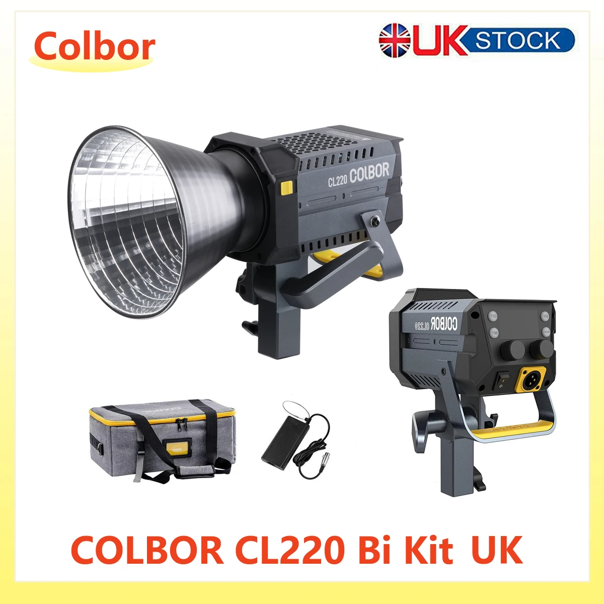 COLBOR CL220 PRO BI KIT 200W LED Video Light,Bi-Color 2700-6500K COB Light,Studio Lamp Vlog Photo UK