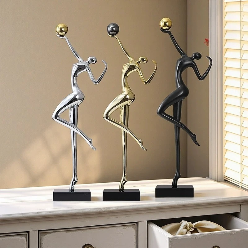 Abstract, minimalist, high-end niche art, humanoid sitting resin fiberglass sculpture, light luxury decorative ornament