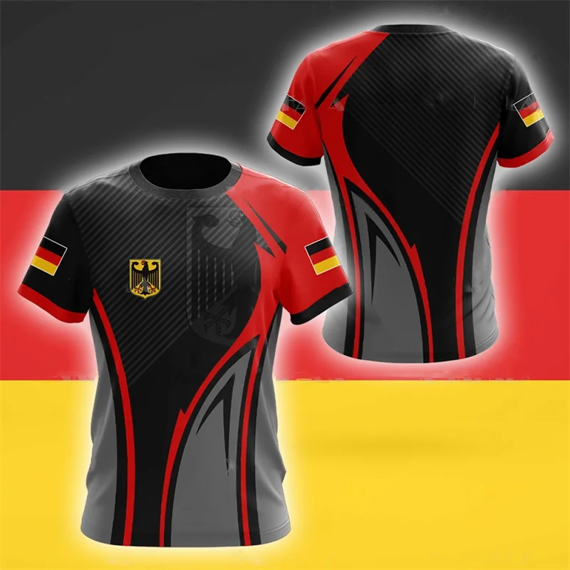 German National Emblem T-Shirt for Mens 3D Printed Sports Gym T Shirts Summer Quick Dry Short Sleeves Women Oversized Streetwear