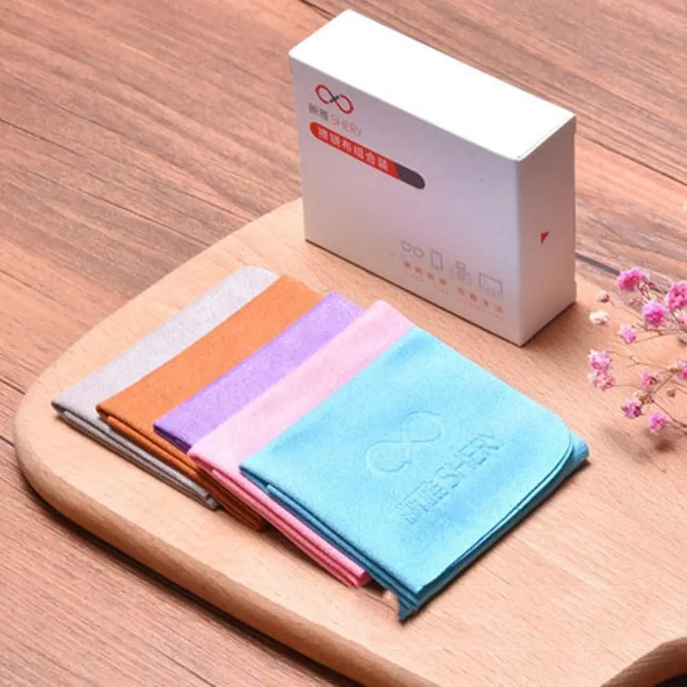 5pcs/lot Soft Suede Glasses Cloth Microfiber Solid Color Glasses Cleaner Glasses Clean Lens Phone Screen Camera