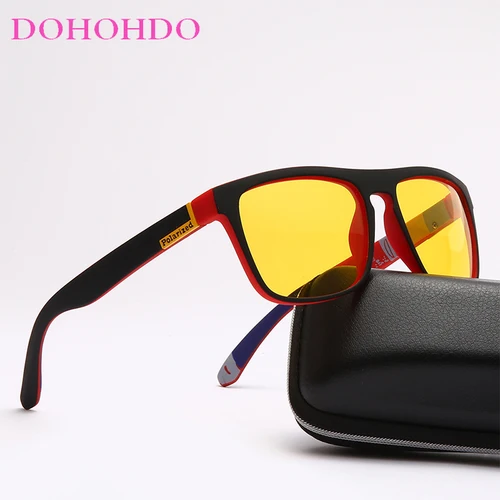 DOHOHDO, gafas de visión nocturna para hombres, gafas de sol polarizadas para mujeres, lentes amarillos, gafas antideslumbrantes, gafas de sol de conducción nocturna, gafas UV400