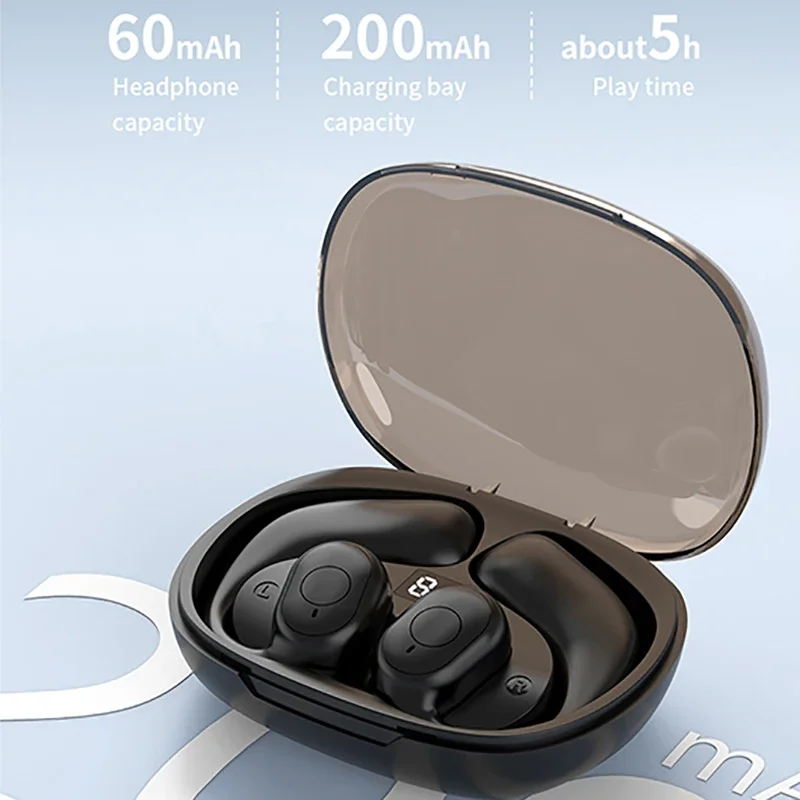 F60 Wireless Earbuds Hanging Ear Earphones Built-in Mics Headset Clear Calls Earphones For Cell Phone Gaming Computer Laptop