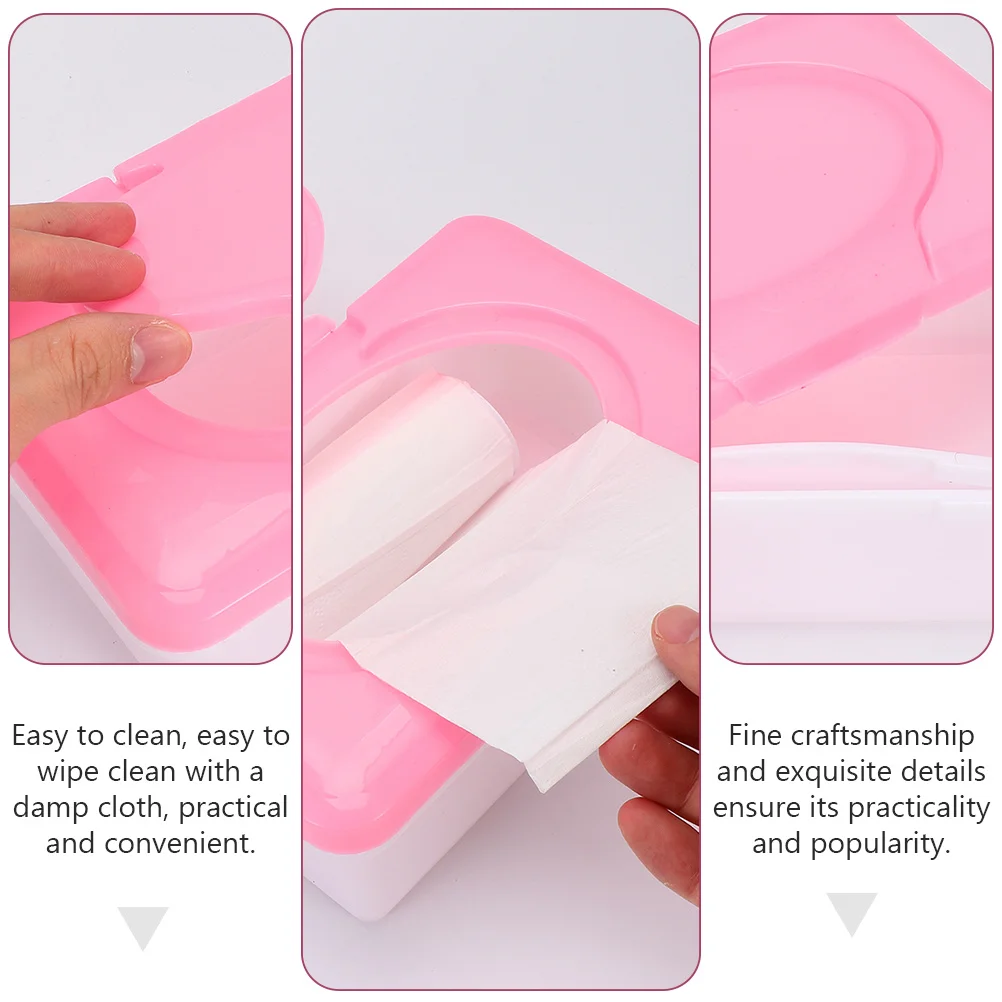 2Pcs Ecofriendly Wet Tissue Box Lid Sealed Storage Organizer Plastic Household Container Simple Style Easy Clean