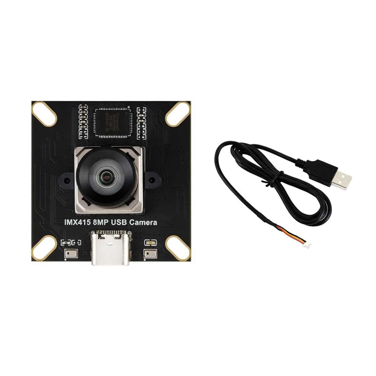 A40I IMX415 8MP USB Camera Module 3840x2160 95.5° D-FOV Distortion-Free Lens with Dual Microphone USB2.0 Type-C