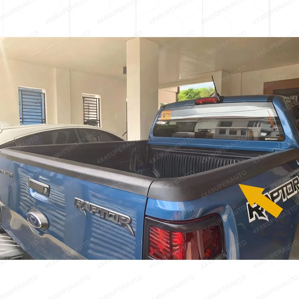 Tailgate Cover for Ford Ranger T6 T7 T8 2012-2021 Wildtrak Raptor Tailgate Protector Guard Cap ABS Matte Black 3/4PCS