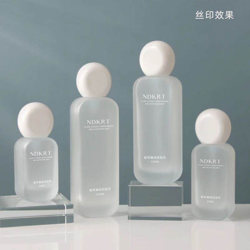 New 6pcs 30/50g Cream Jar 30-120ml Lotion Pump Bottle Perfume/Toner Spray Bottle Glass Press Empty Container Travel Portable