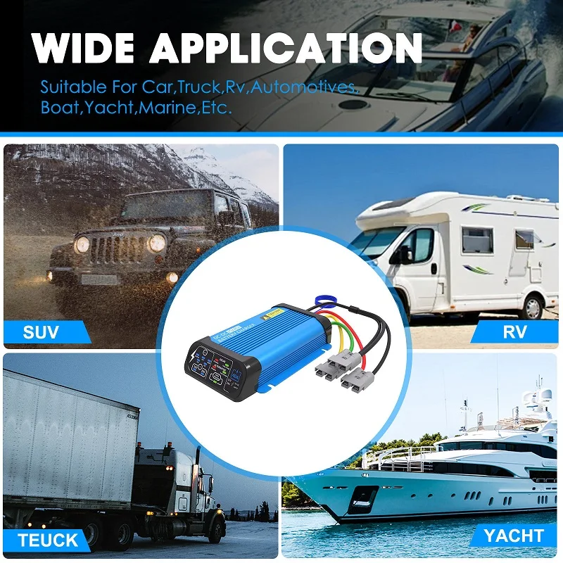  For Car, RV, Home DC to DC 24V/40A Charger Dual Function Battery Isolator and Charger