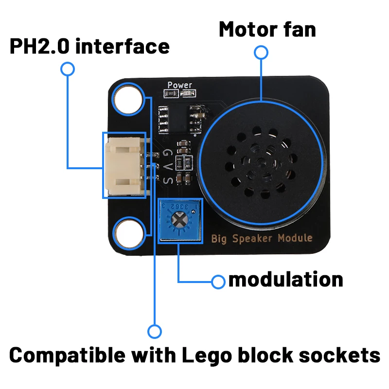 Uitgerust met versterkerluidsprekermodule, compatibel met Arduino, Microbit, ESP32, Raspberry Pi, STM32 enz.