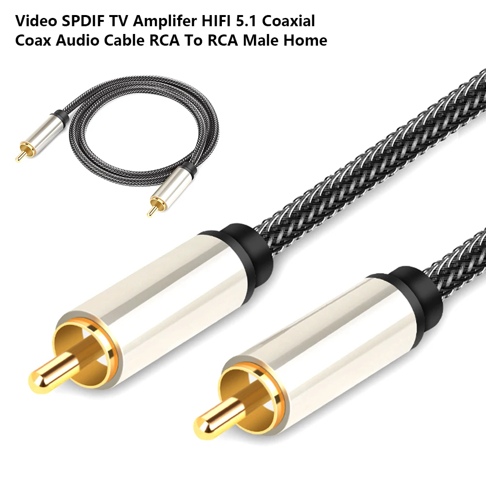 Coaxial Coax Audio Cable Gold Plated Video Home HIFI 5.1 Digital TV Accessories Subwoofer Amplifer RCA To RCA Male SPDIF