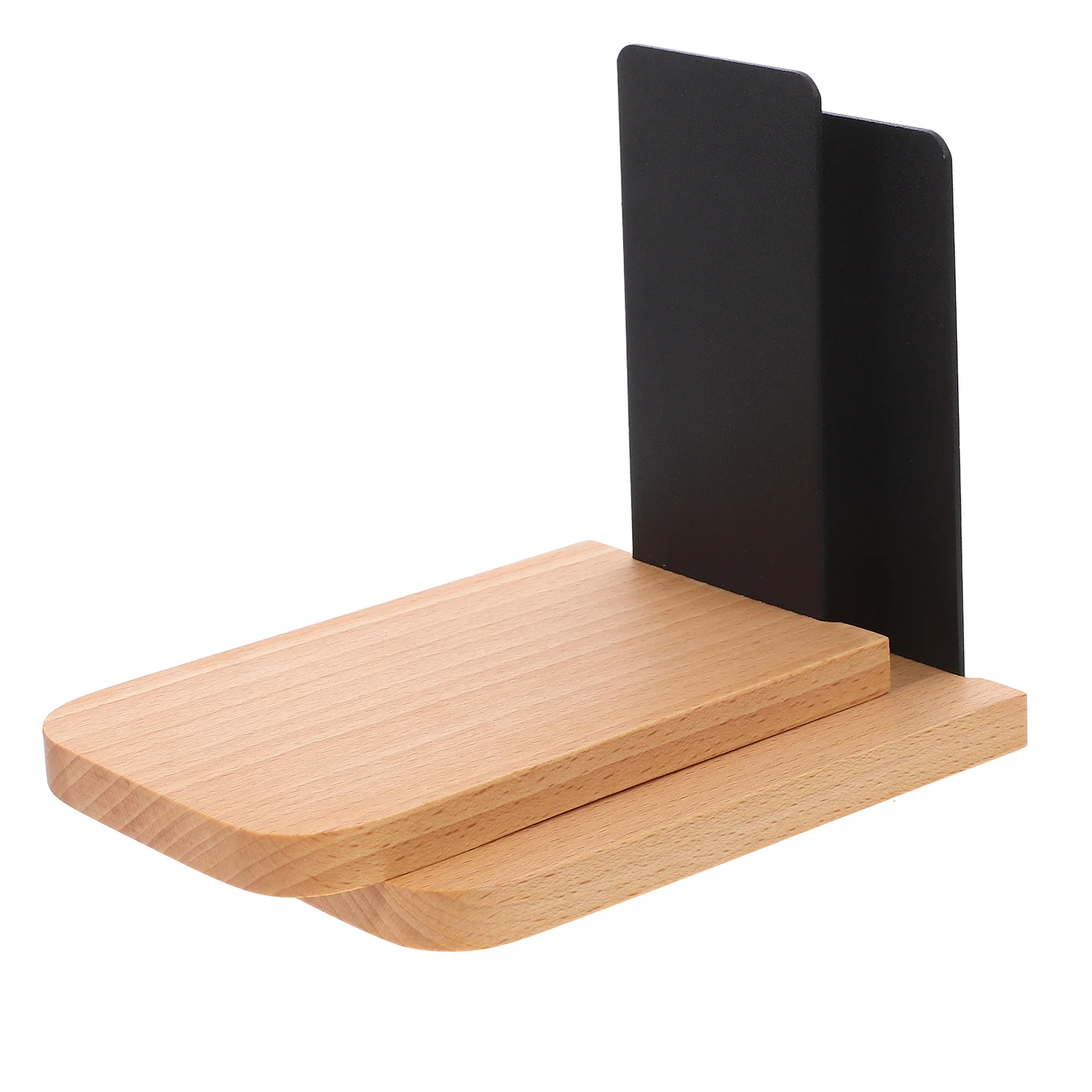 

2Pcs Wood Bookends Stable Desk Organizer Decorative Book Holder Book Stoppers for Office Study Bookshelf Sorter