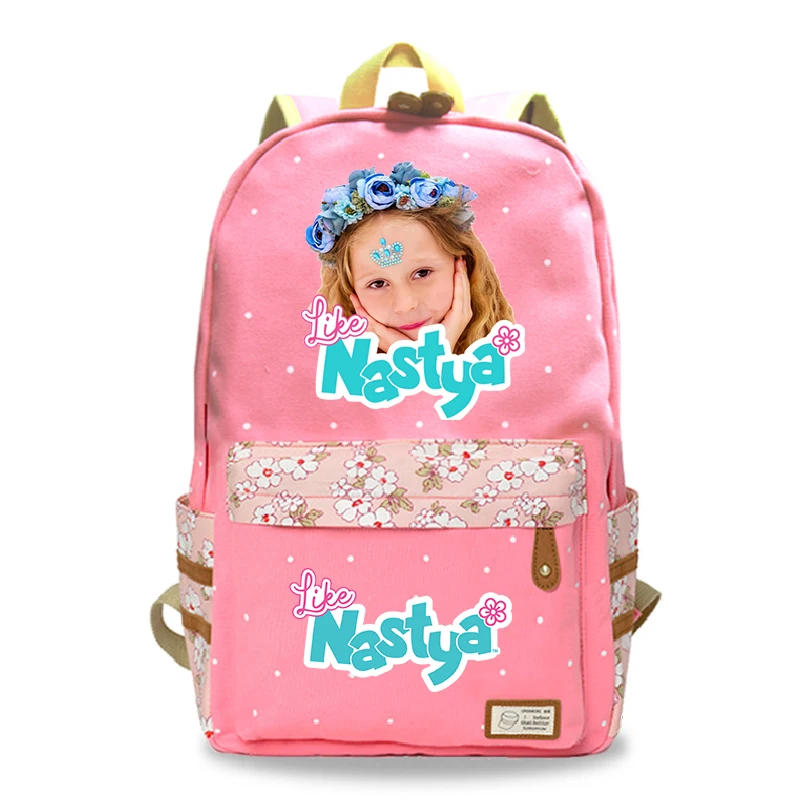 Students Like Nastya Prints Backpack Kawaii Girl Pattern Bookbag High Capacity Floral Laptop School Bags Female Travel Knapsack