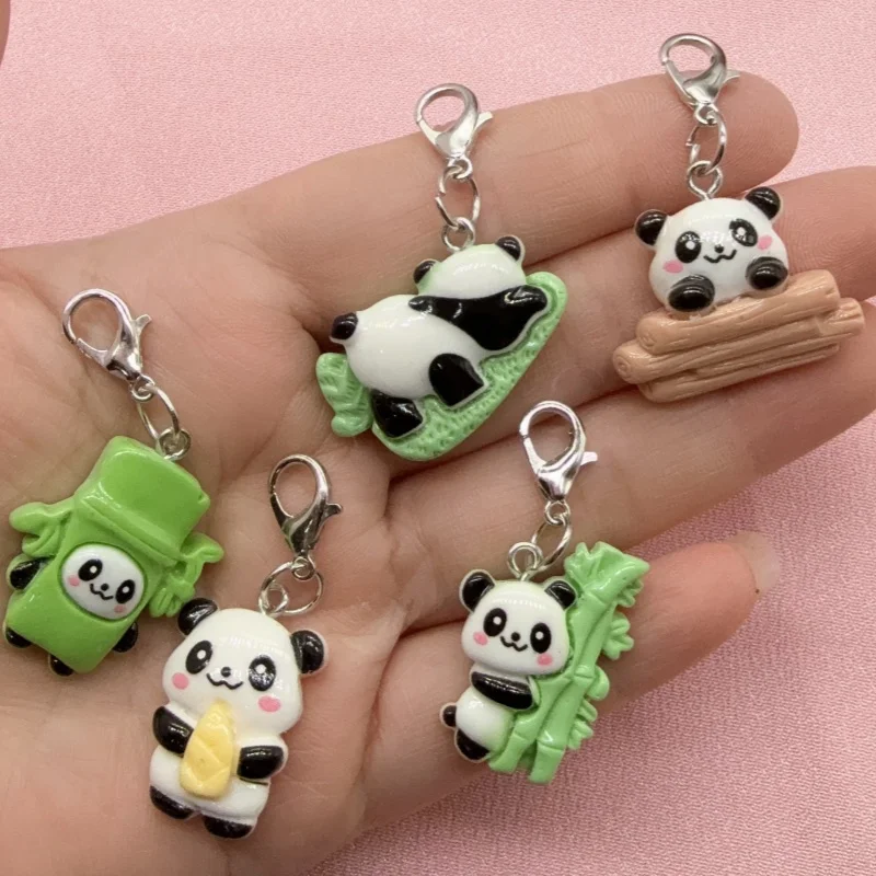 5pcs cartoon panda keychains, suitable for bag hanging accessories, the best choice for gifts