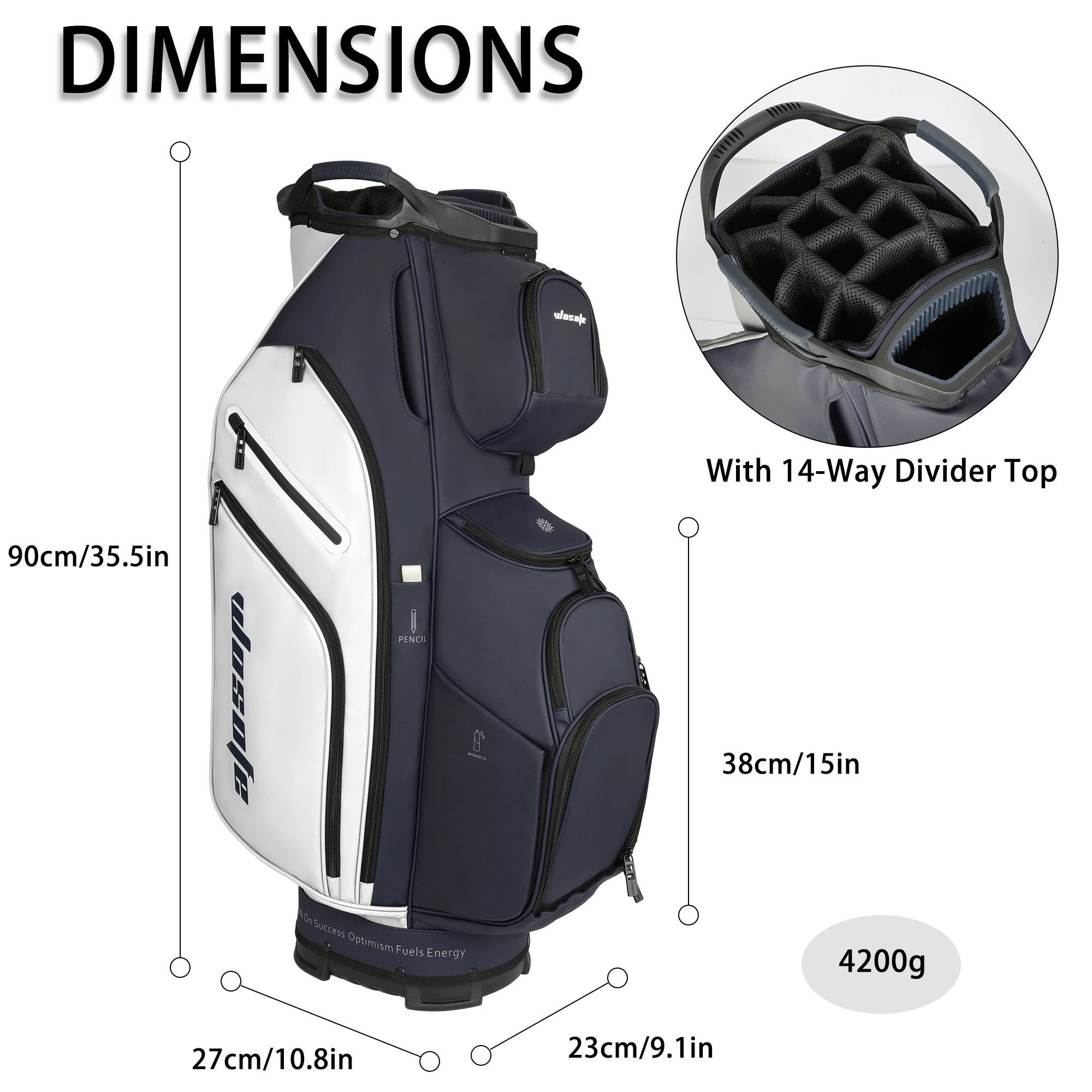مخصص بالجملة OEM ODM الملونة للجنسين المحمولة 14 اتجاه PVC قسط خفيفة الوزن للماء بو الجلود Oem حقيبة الغولف