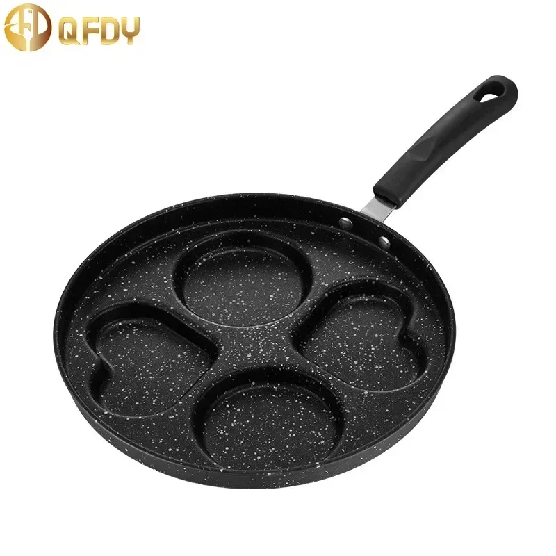 

4 Cups Pancakes Frying Pans Breakfast Egg Pan Durable Non-stick Pan Holes Cooking Egg Ham Pans Pancak Maker Pan Cookware