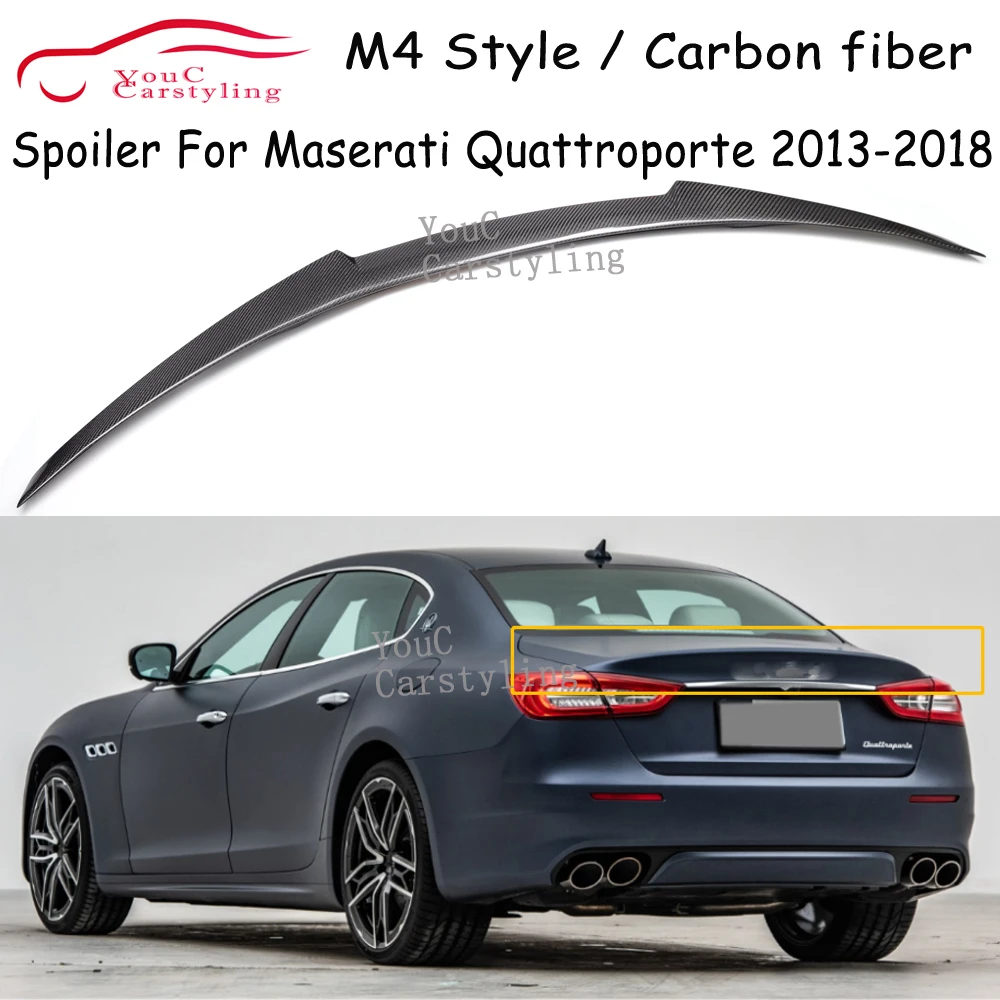 

M4 Style Real Carbon Fiber Rear Spoiler Wing for Maserati Quattroporte 4-door Sedan 2013 -2018 Rear Trunk Lip Boot Tail Splitter