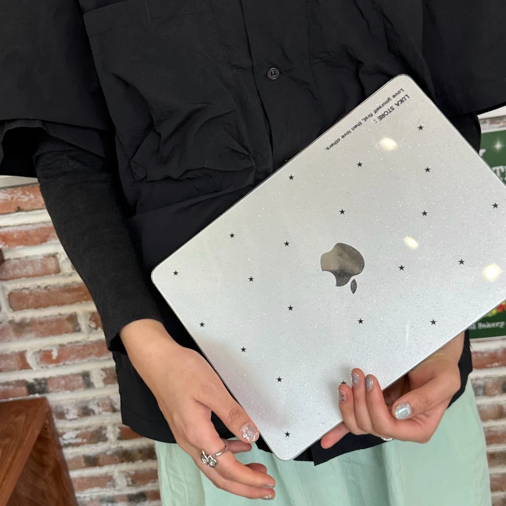 Ins Star Glitter Laptop Case For Macbook Neo Air 13 15 Pro 13 14 16 M1 M2 M3 M4 M5 Chip Hard Cover For Mac Book Protective Case