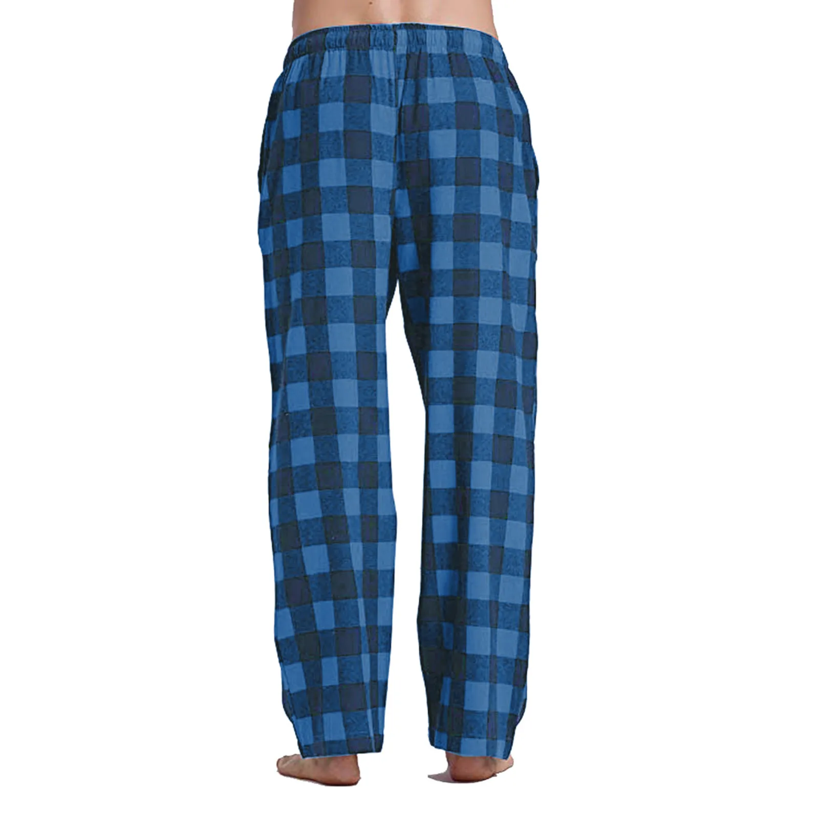 Men´s Casual Cotton Pajama Long Pant Soft Comfortable Loose Elastic Waistband Plaid Cozy Sleepwear Home Lounge Fashion Pants