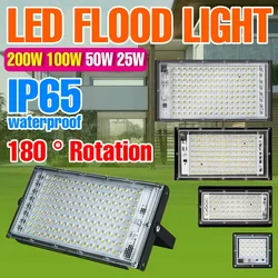 차고 정원용 방수 LED 스포트라이트, 야외 투광 조명, 벽 외부 가로등, 25W, 50W, 100W, 200W, 차갑거나 따뜻한 흰색, AC220V