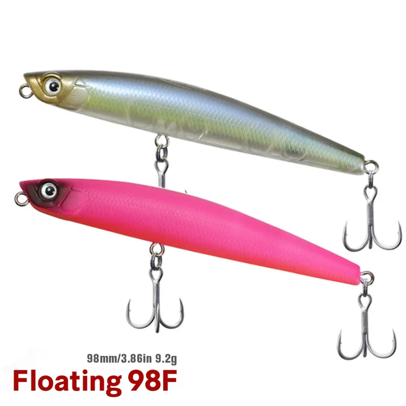 TSURINOYA Fishing Lure Pencil Hard Lure DW66 98mm 9.2g Floating Top Water Artificial MInnow Crankbait Leurre Isca 8 Colors 1pcs